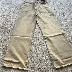 Women's Ribcage wide leg tan jeans NWT size 29x34